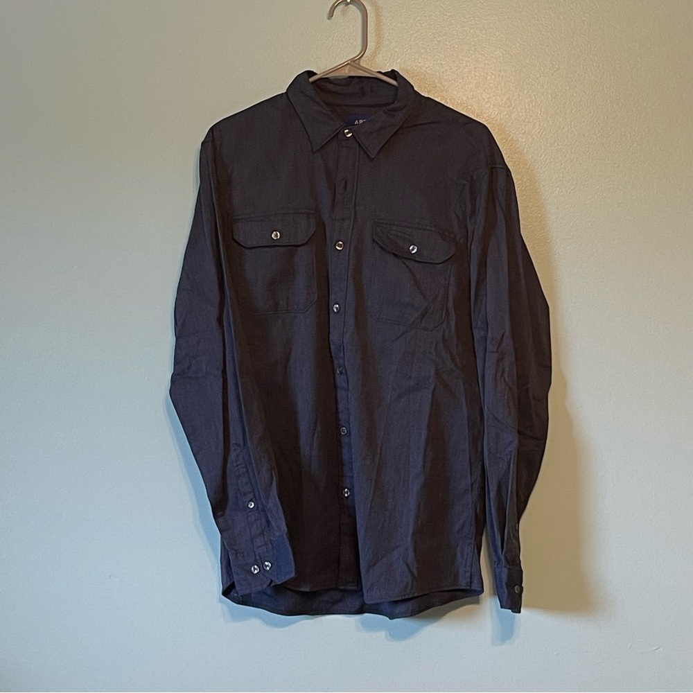 Men’s Apt 9 Denim Blue Button Up Long Sleeve